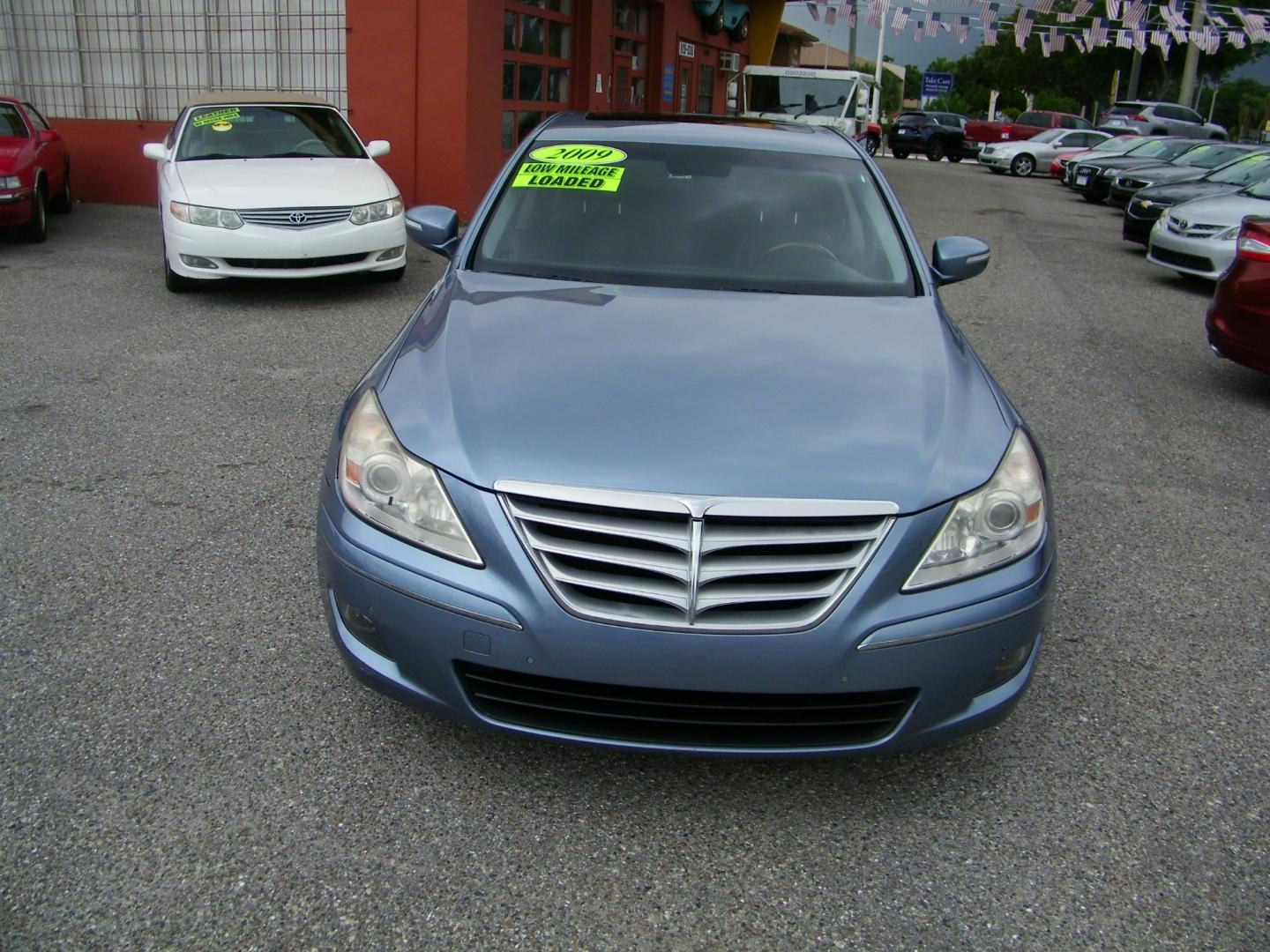 2009 Blue /Black Hyundai Genesis 4.6L (KMHGC46FX9U) with an 4.6L V8 DOHC 32V engine, 6-Speed Automatic transmission, located at 4000 Bee Ridge Road, Sarasota, FL, 34233, (941) 926-0300, 27.298664, -82.489151 - Photo#1